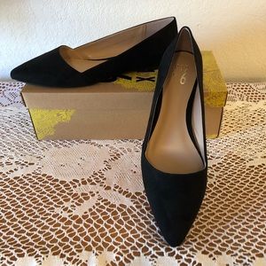 Mix.6 Black micro suede flats